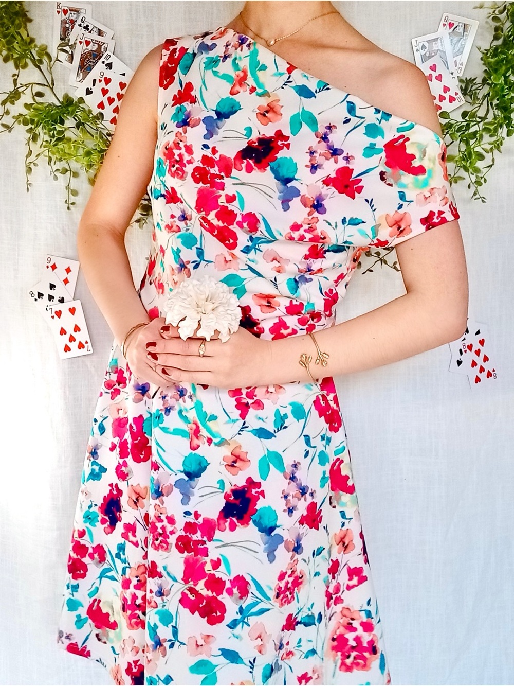 ModCloth ❉ Moon Collection Floral Draped A-line Dress Size Small